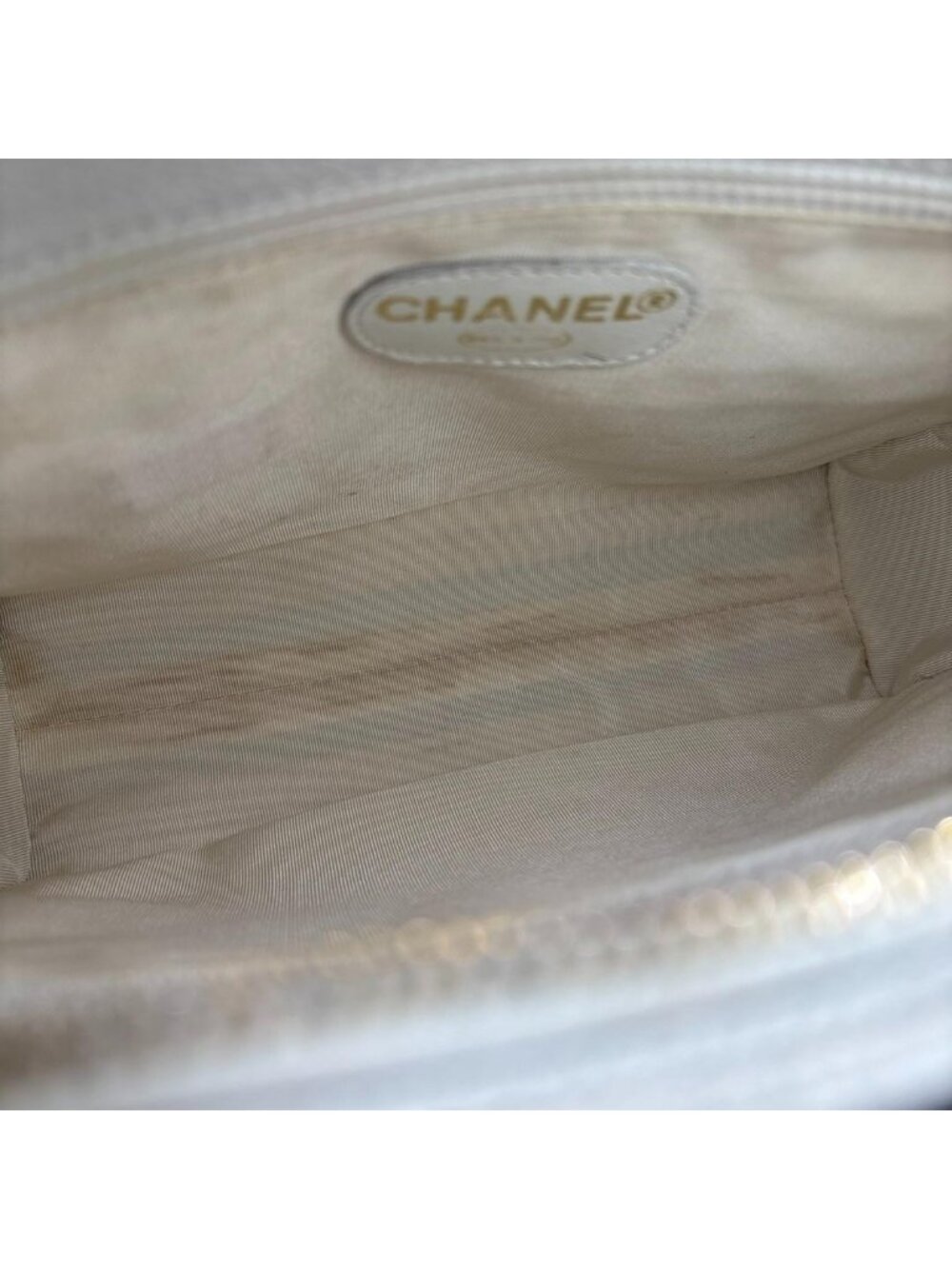Chanel Logo Caviar Leather Chain Shoulder Bag Gold - Picture 11 of 13